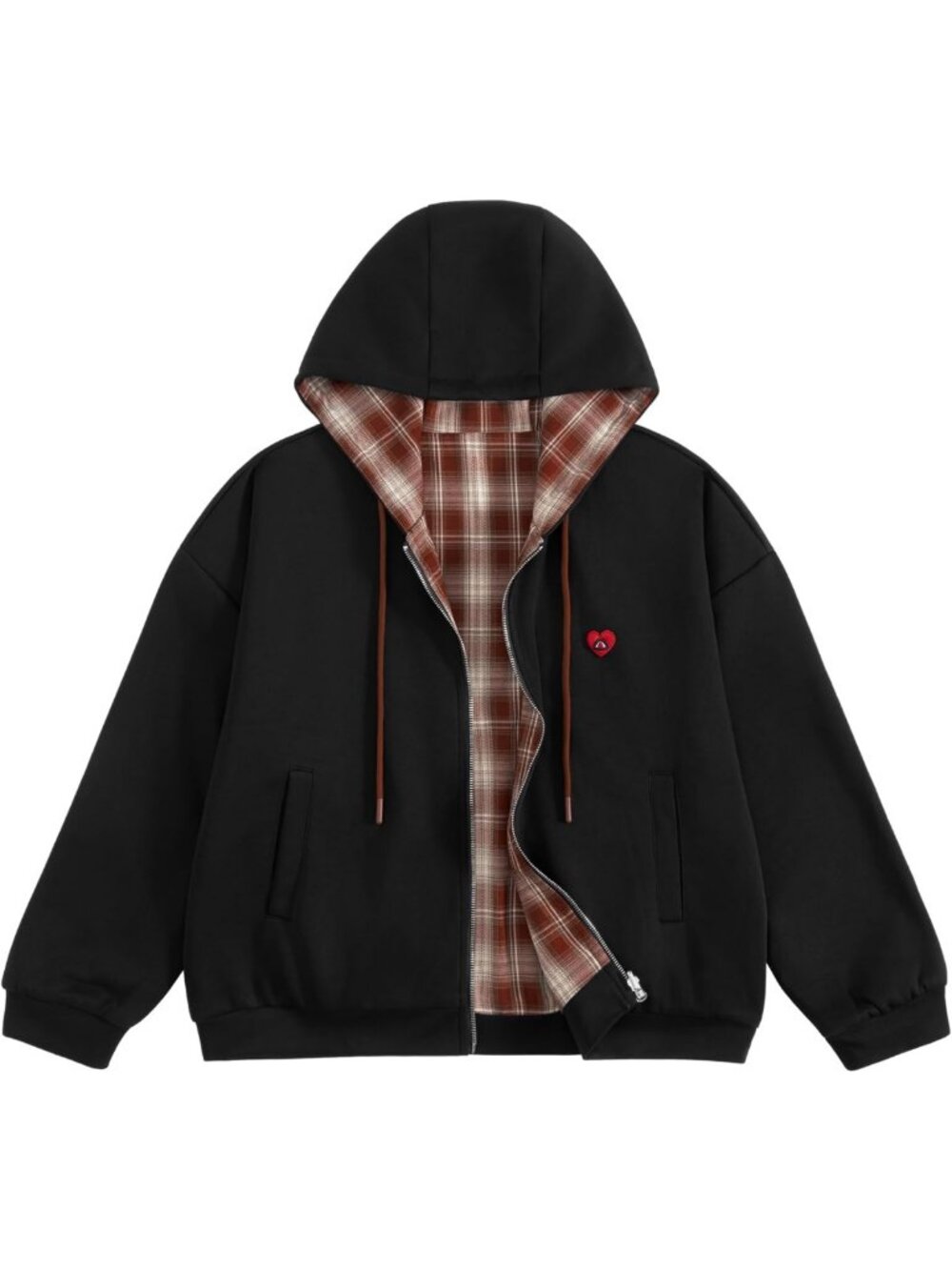 Trendy Boxy Zip-Up Hoodie | Y2K Unisex Casual Reversible Jacket for All Seasons